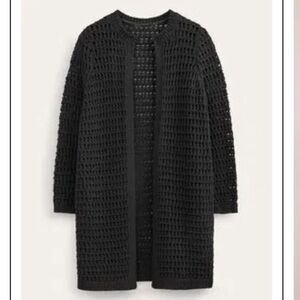 Boden Medium Black Crochet Coatigan
